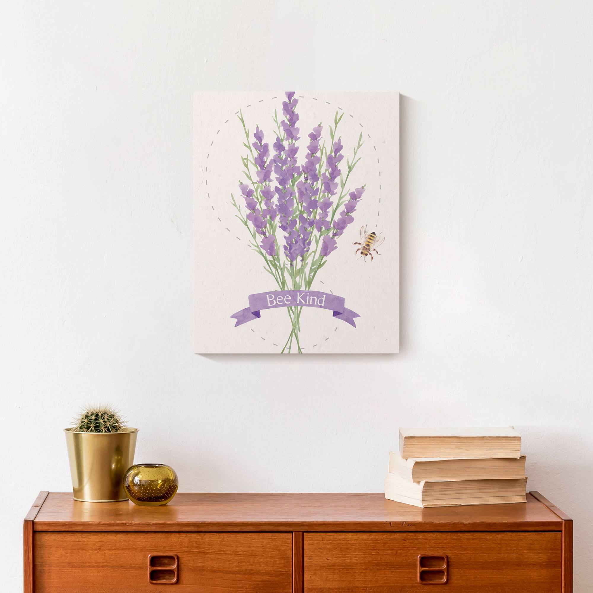 Bee Kind Lavendar 11" x 14" Canvas Wall Art